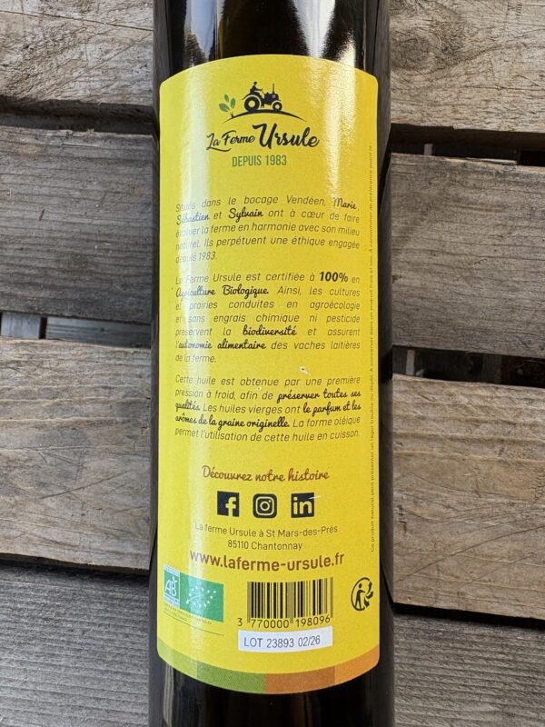 Huile vierge de Tournesol 75cl – Image 3